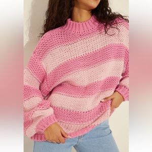 NA-KD chunky striped knitted sweater